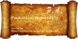 Paukovits Anasztáz névjegykártya